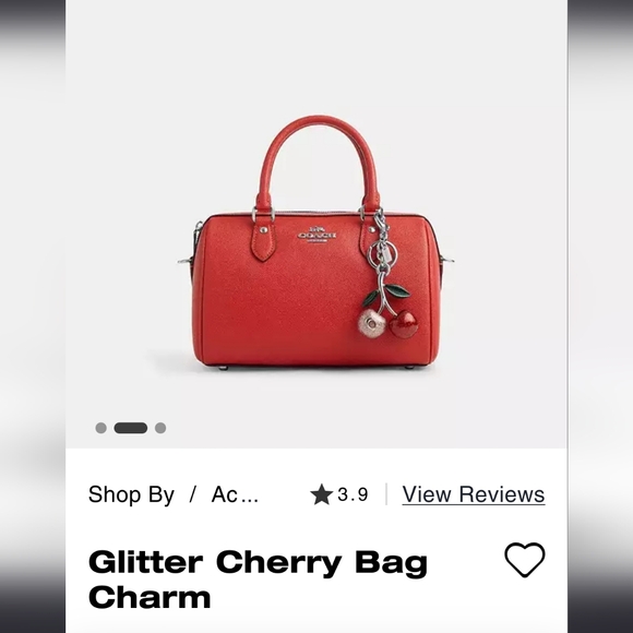 New! Cherry Bag Charm 🍒Silver/Pink Multi 🩷🩷 - Picture 5 of 5